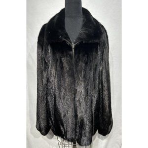 Dark ranch mink bomber jacket (81306)